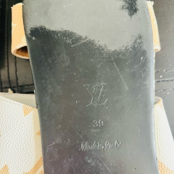 Louis Vuitton Women's Sandals - Cream and Tan - Picture 4 of 5